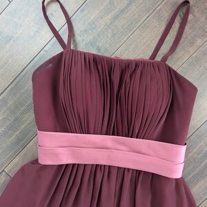 With straps- Burgundy gown